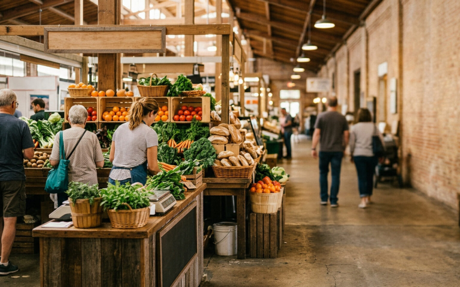 Public markets and local food — fresh produce, meats, seafood, bakery and market food vendors — Sweet Auburn Curb Market
